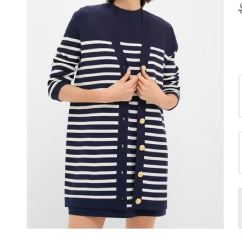 Tuckernuck Navy and White Striped Dress and Sweater